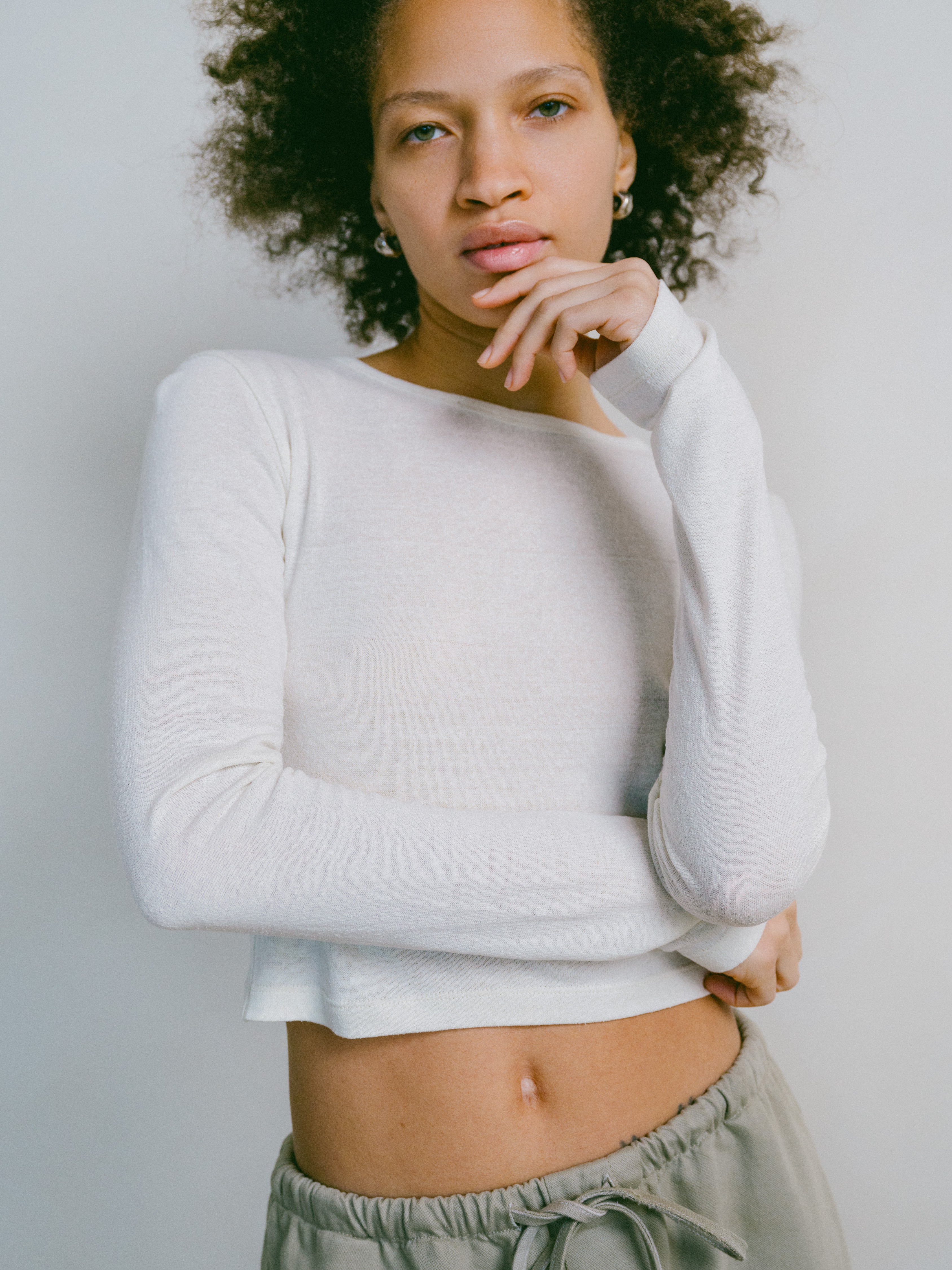 Lia Top, Regen Silk Noil Jersey, Natural