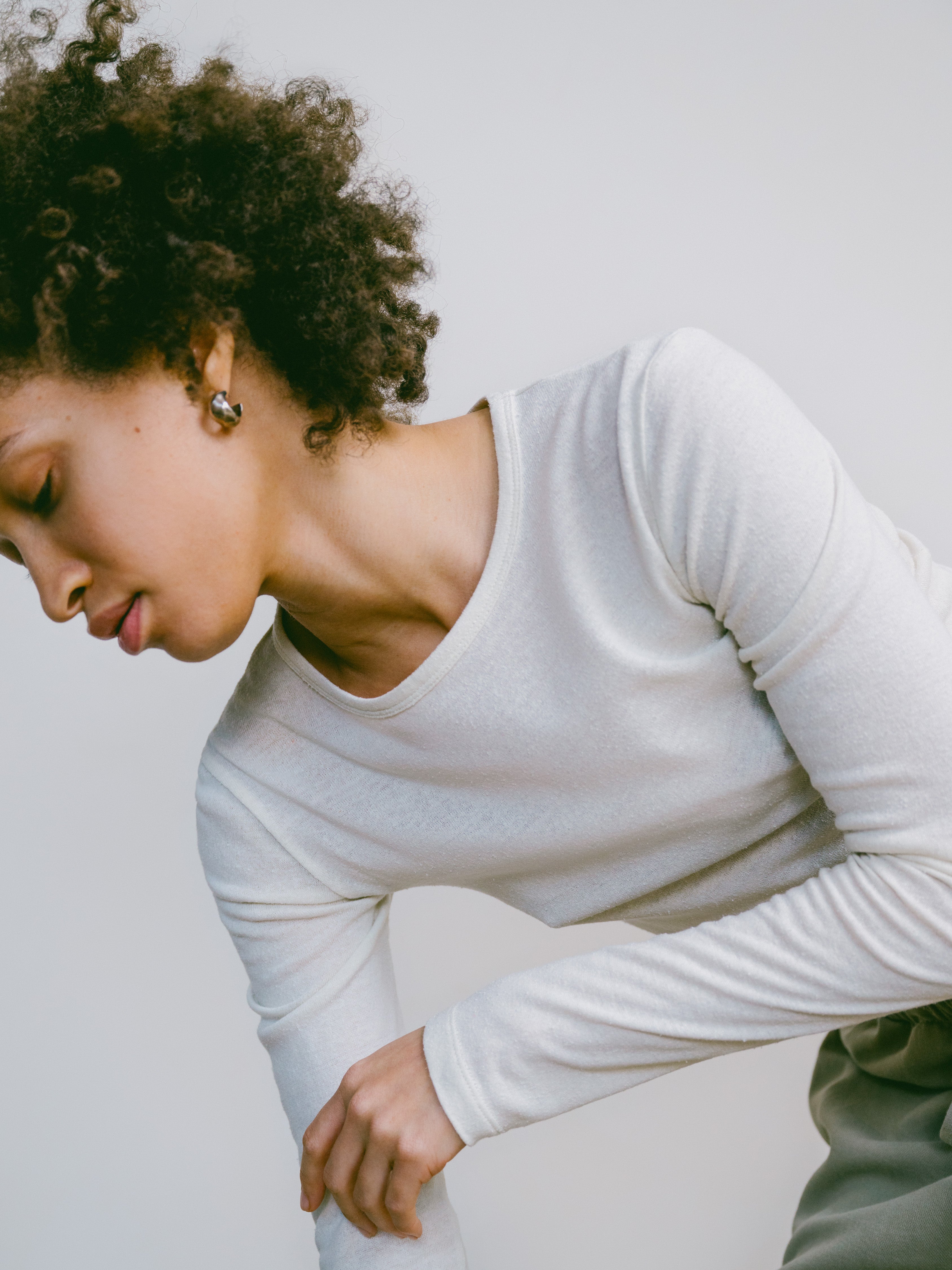 Lia Top, Regen Silk Noil Jersey, Natural