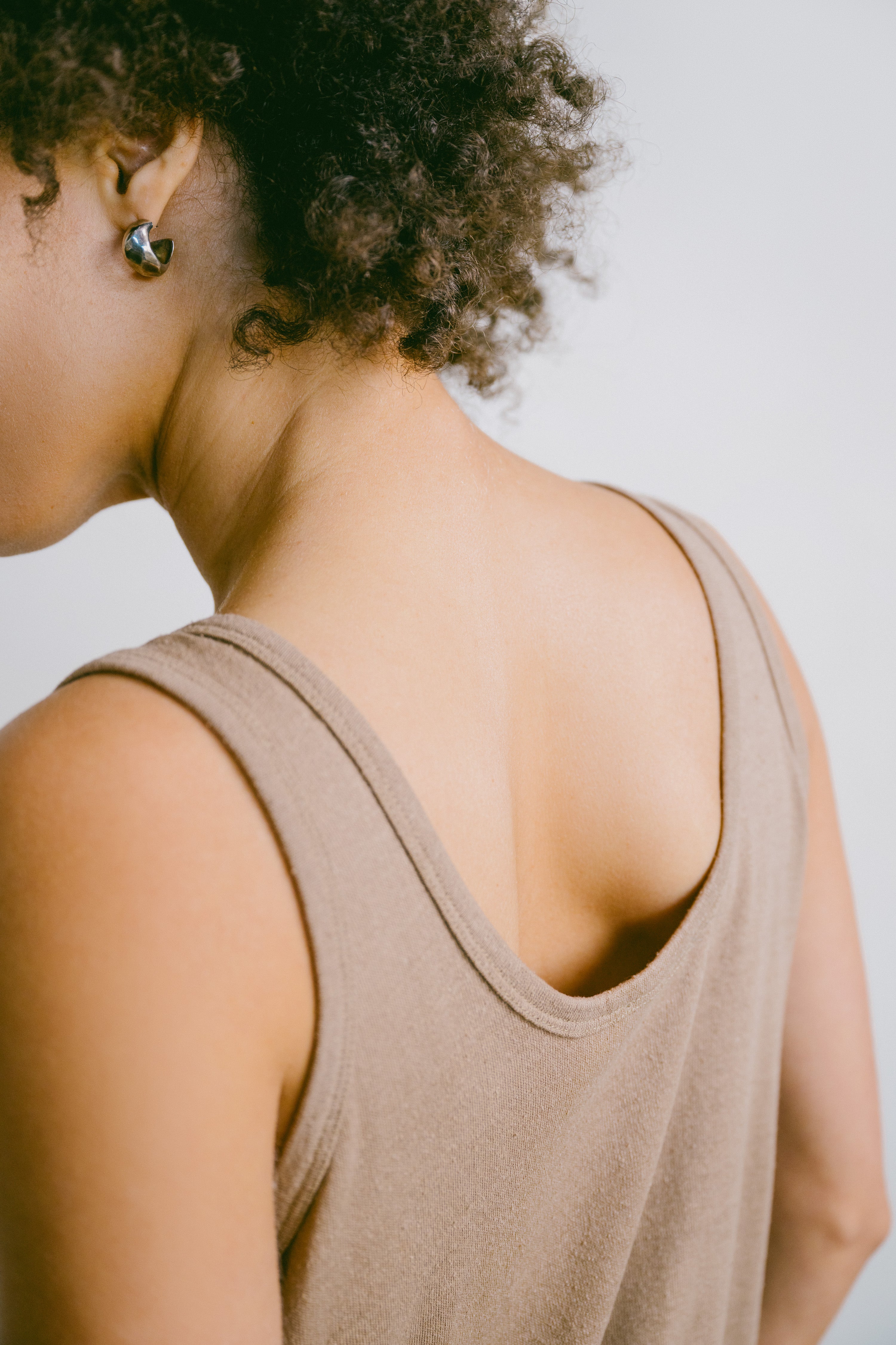 Scoop Tank, Regen Silk Noil Jersey, Tea