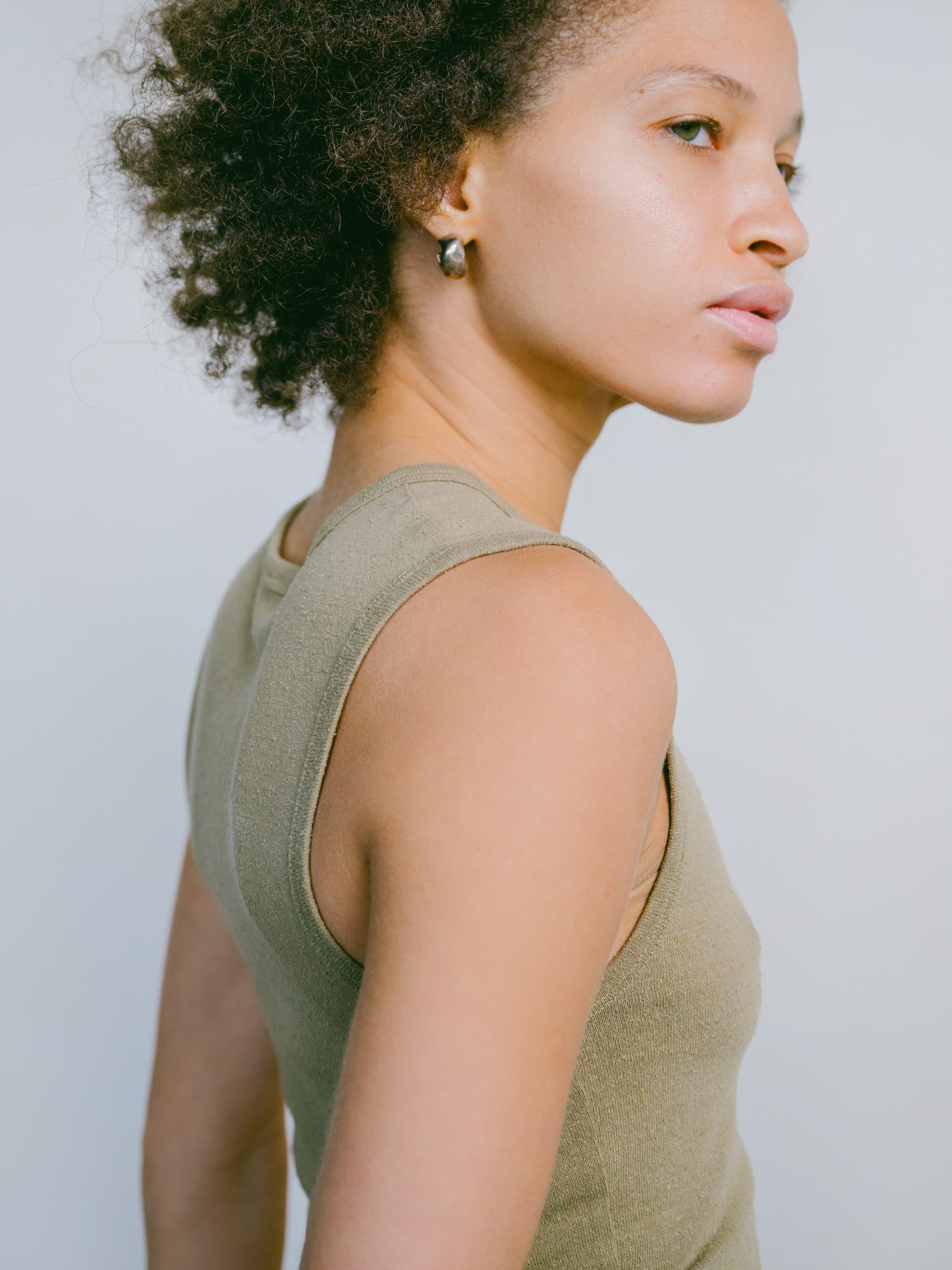 Tasi Crop, Regen Silk Noil Jersey, Sage