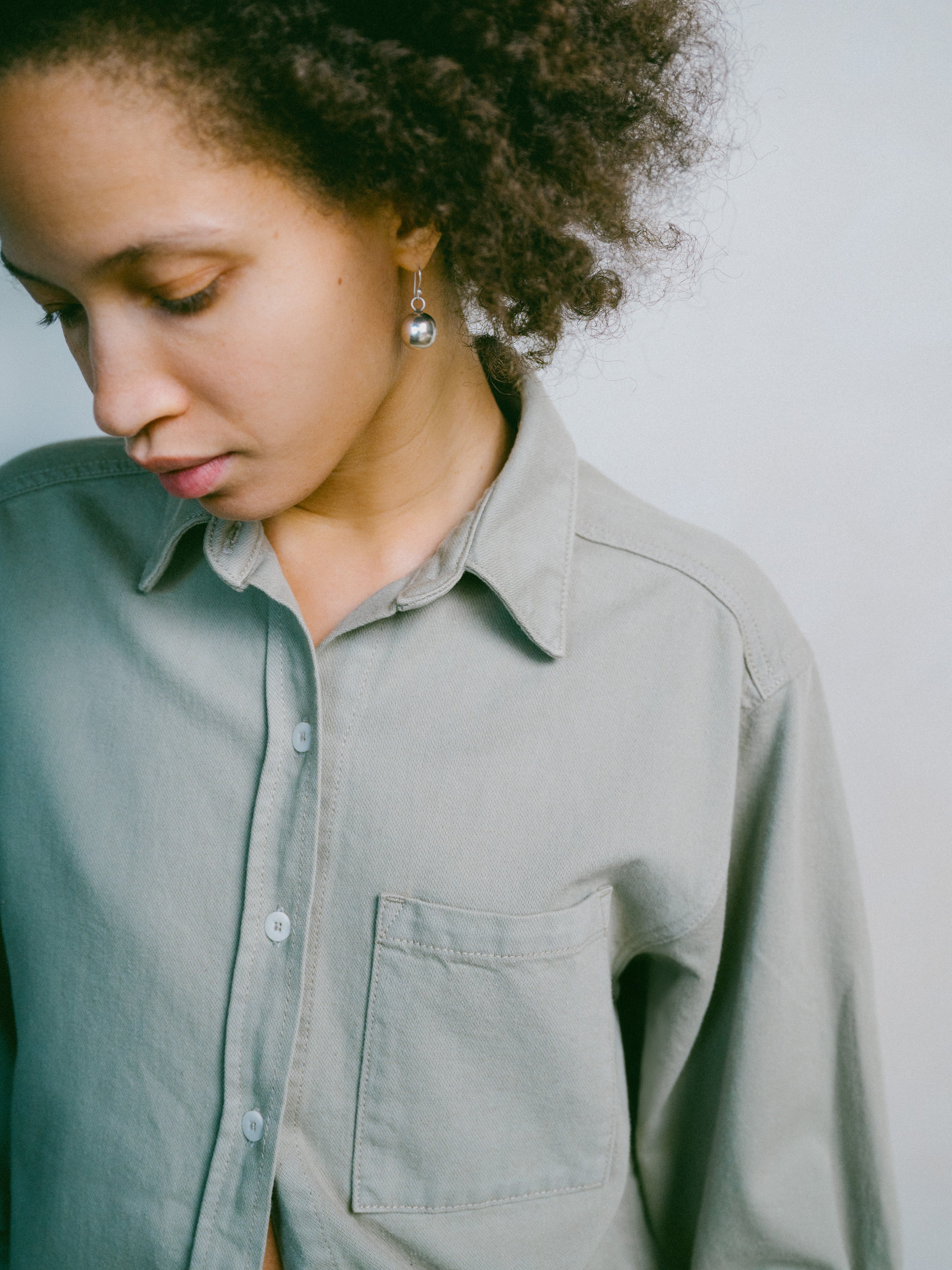 Denim Marcie Shirt, Broken Twill, Oregano