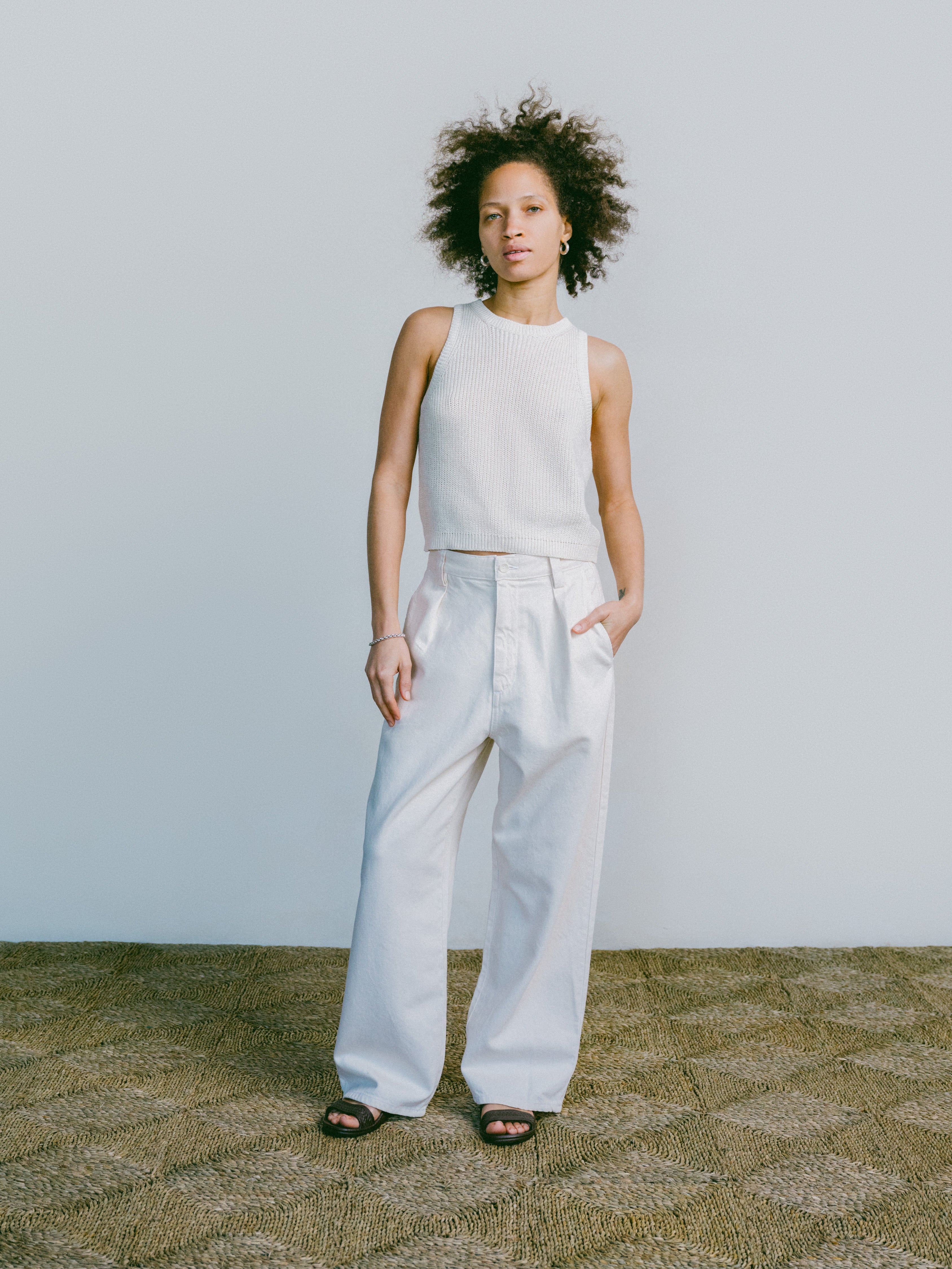 Mona Tank, Organic Cotton, Ecru