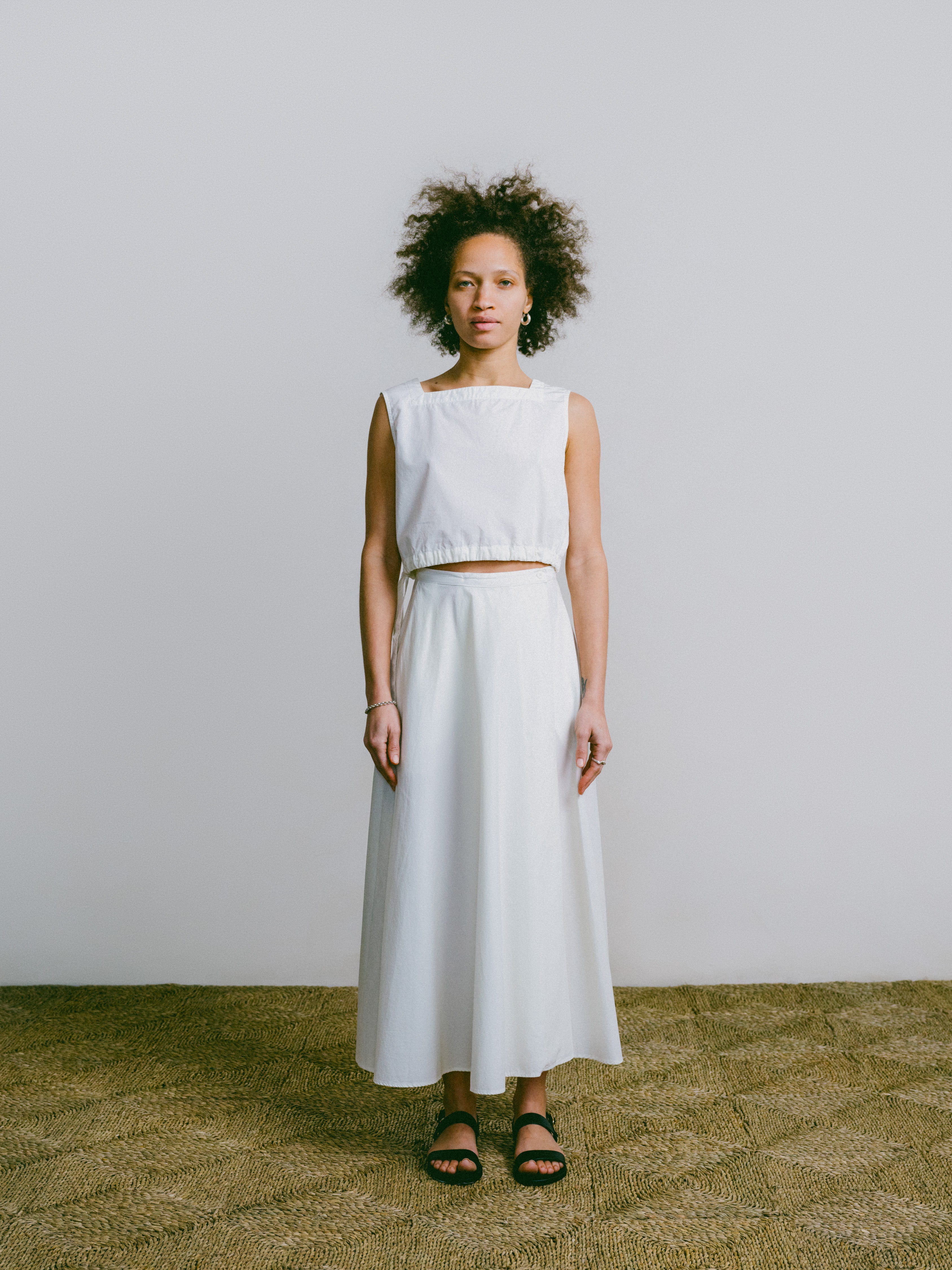 Bennett Skirt, Organic Poplin, Natural