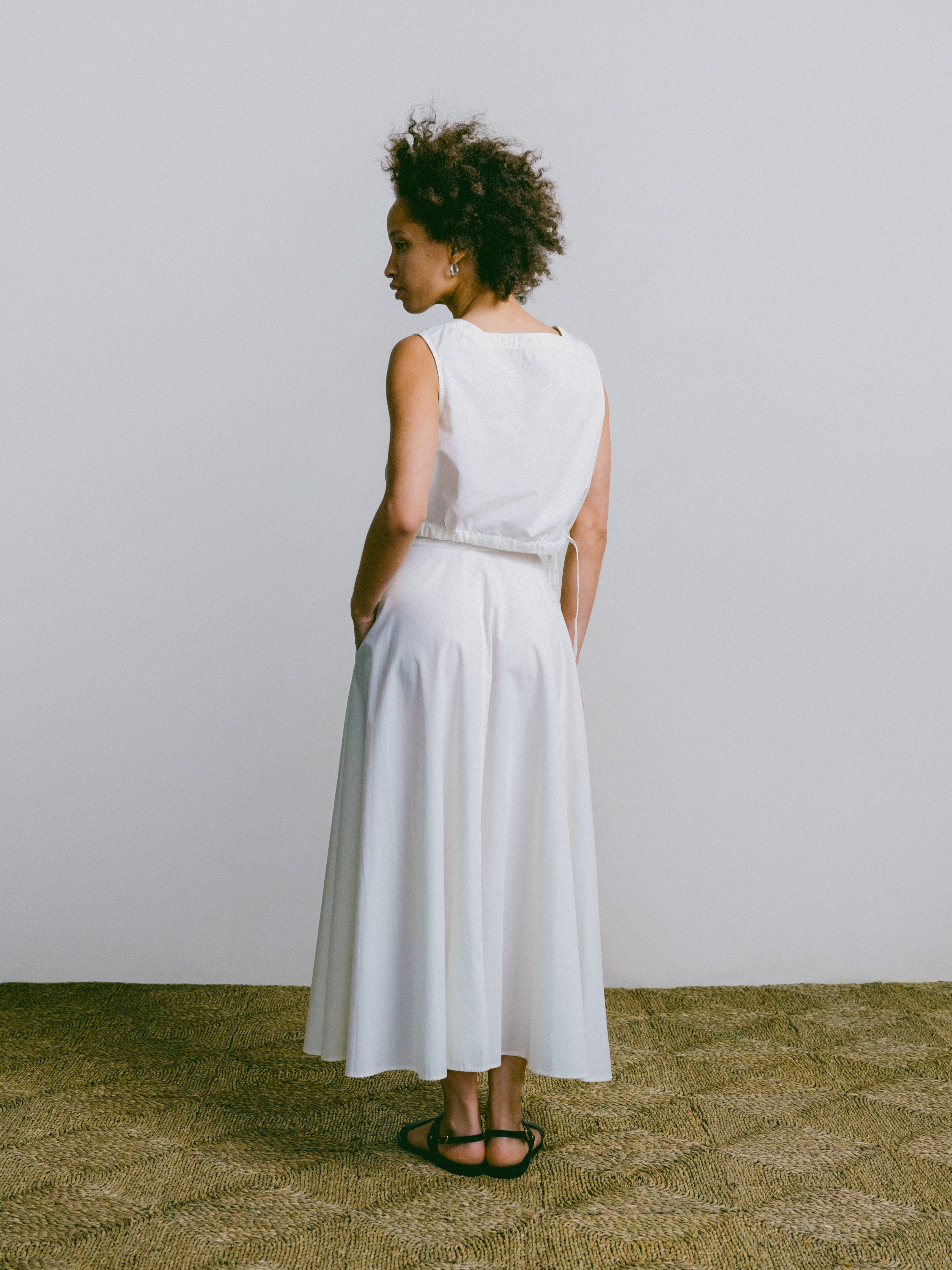 Bennett Skirt, Organic Poplin, Natural