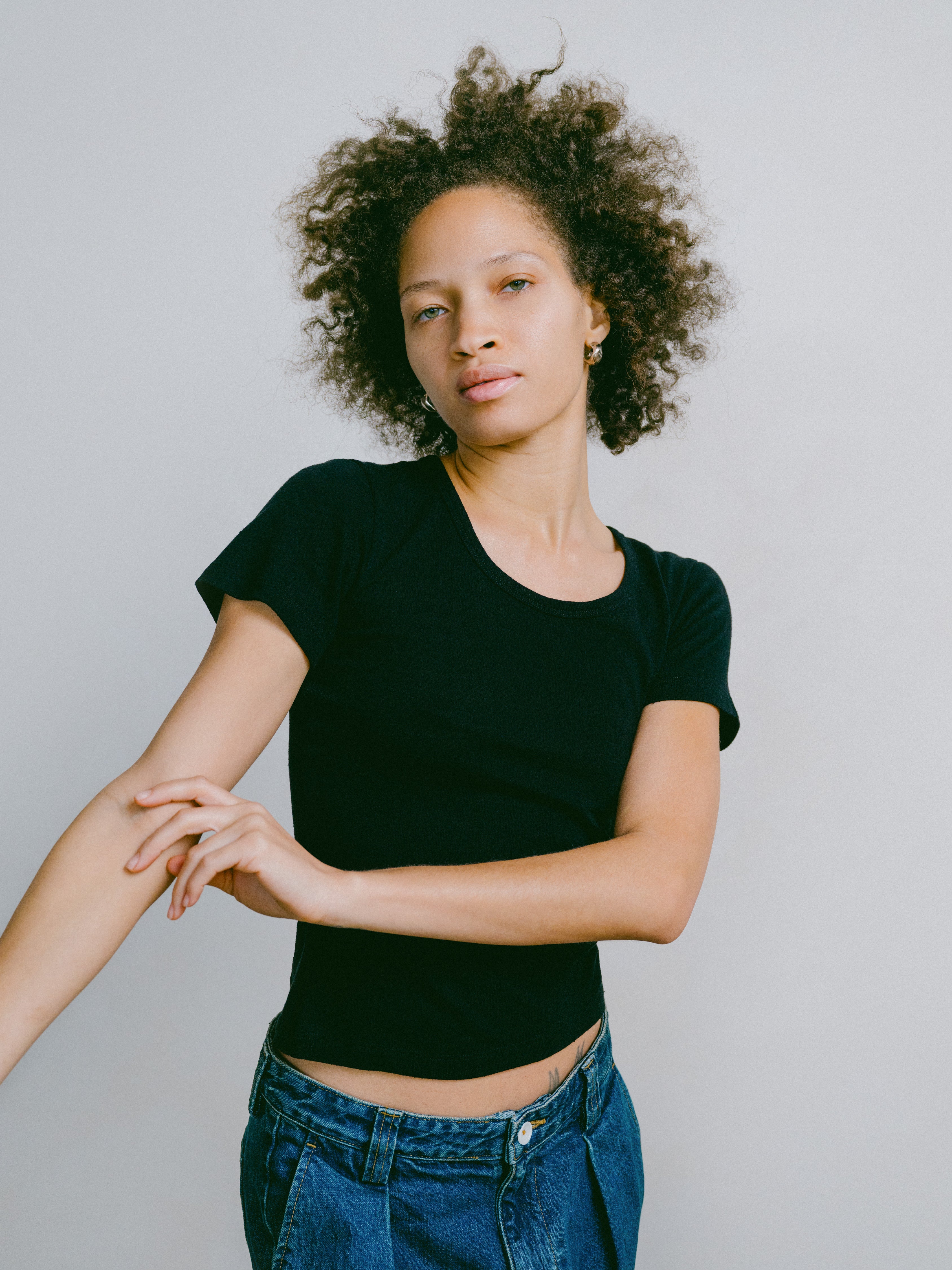 Baby Tee, Regen Silk Noil Jersey, Black