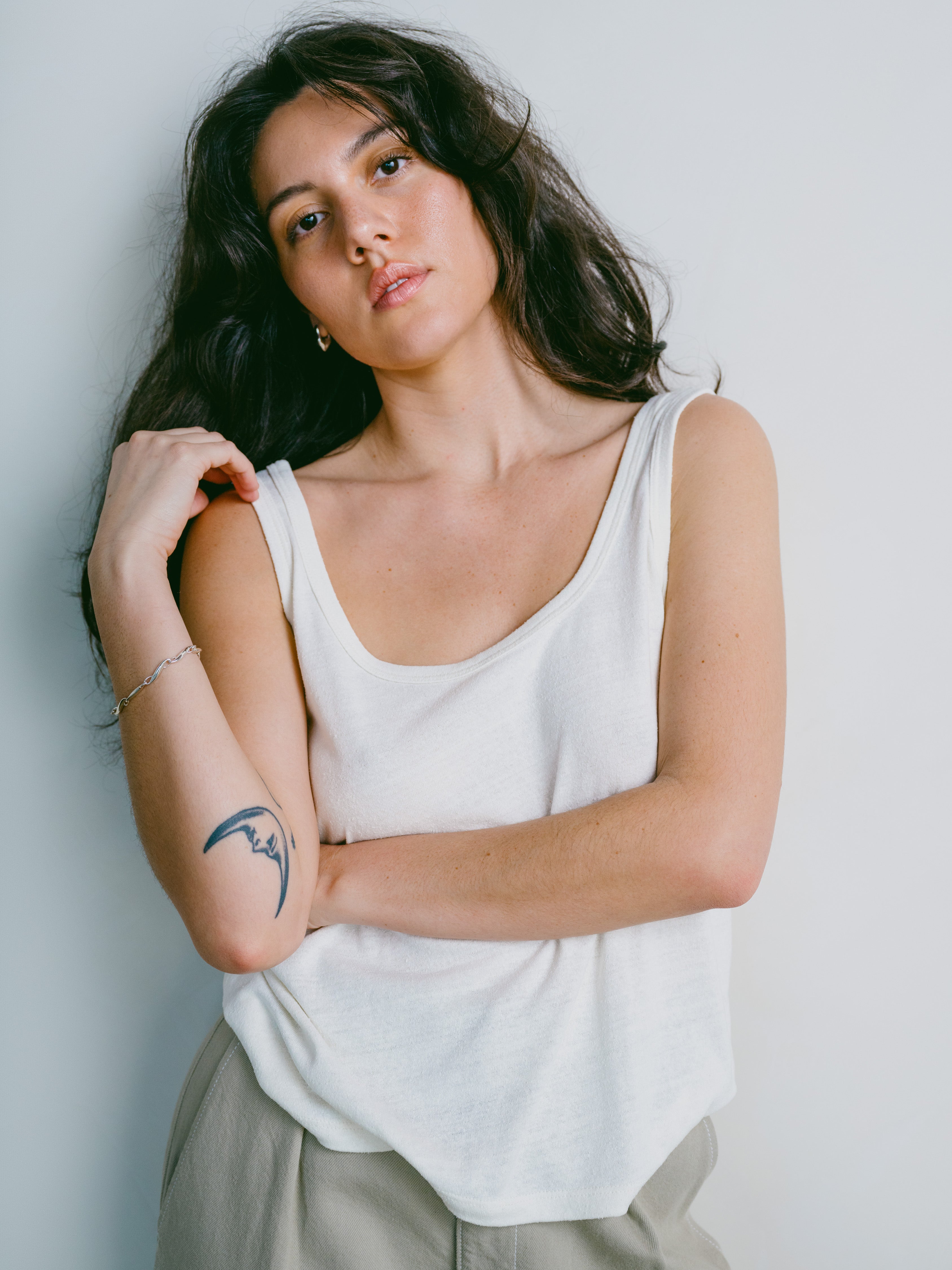 Scoop Tank, Regen Silk Noil Jersey, Natural