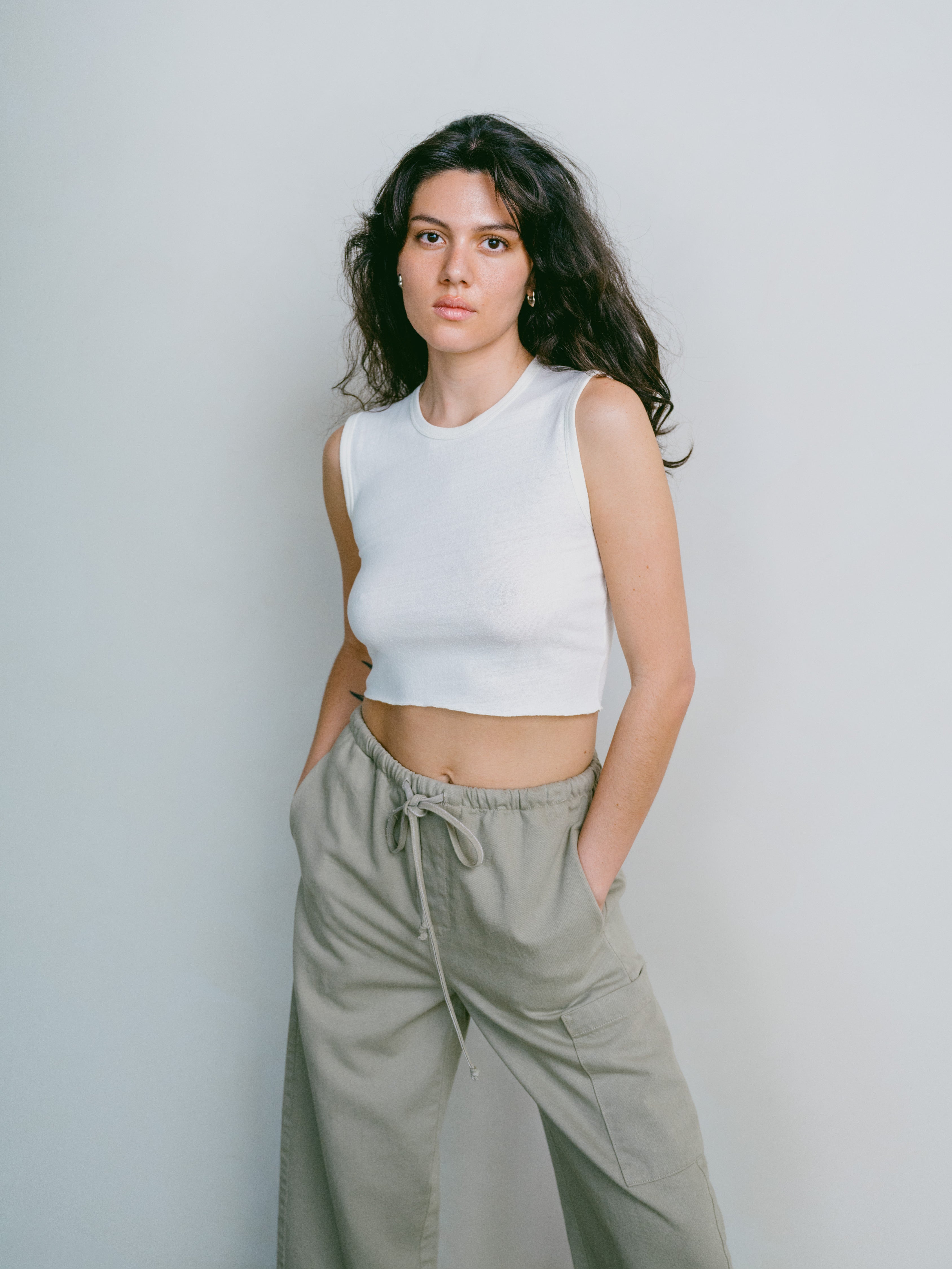 Tasi Crop, Regen Silk Noil Jersey, Natural