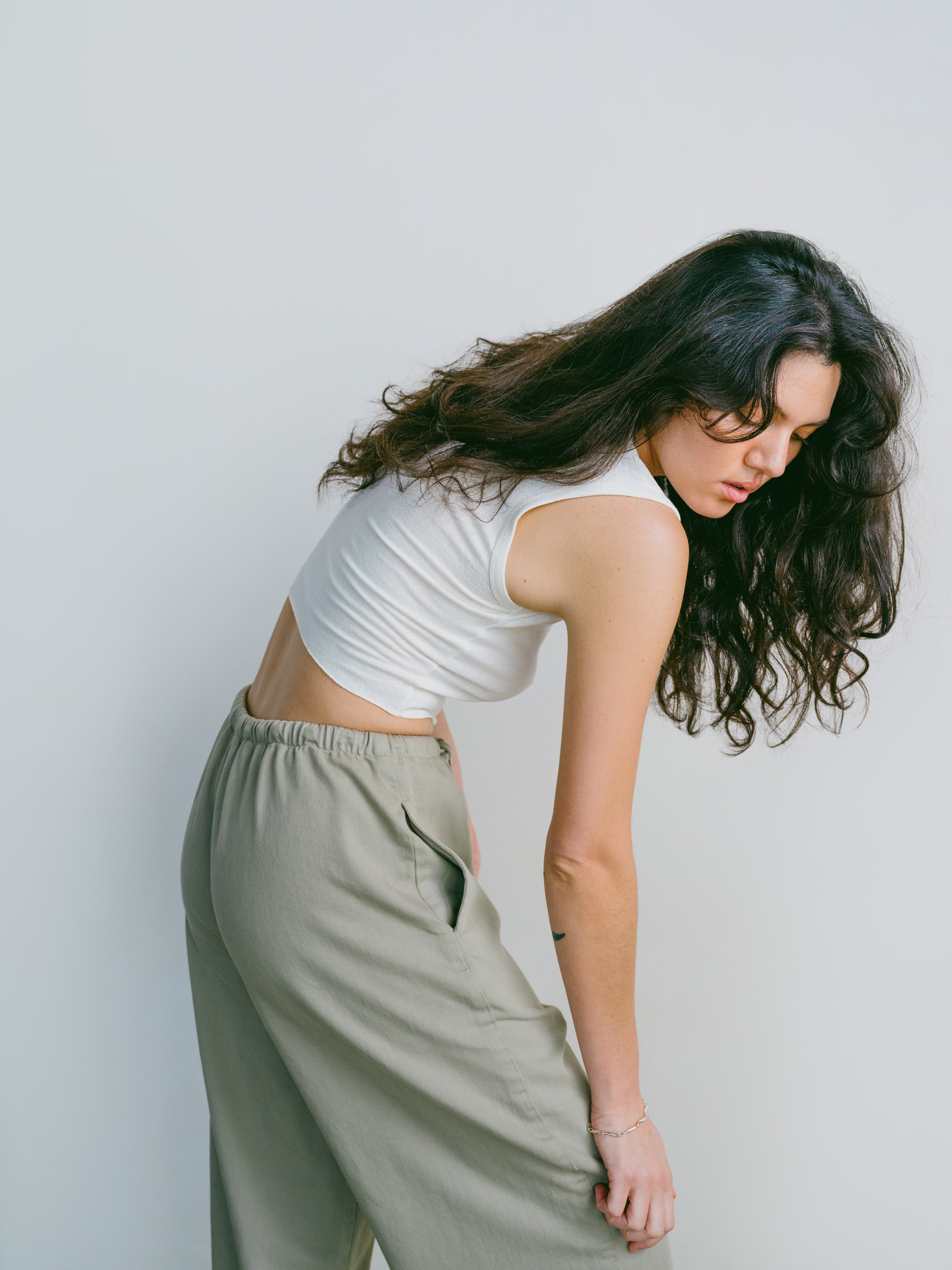 Tasi Crop, Regen Silk Noil Jersey, Natural