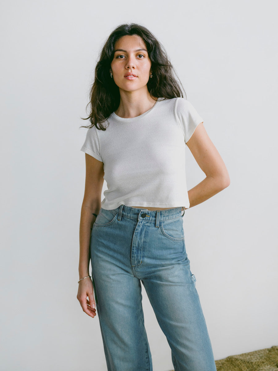 Lou Tee, Regen Silk Noil Jersey, Natural