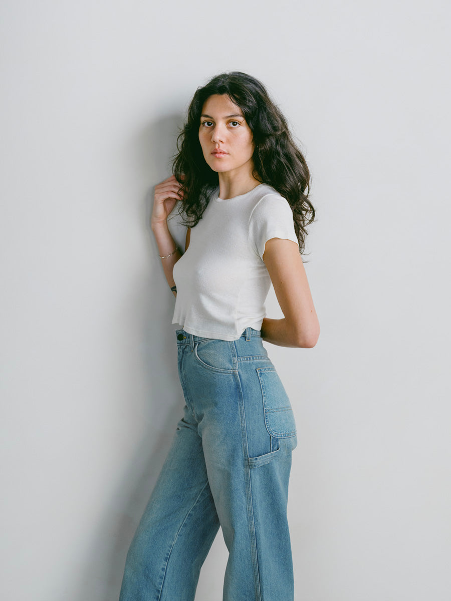 Lou Tee, Regen Silk Noil Jersey, Natural