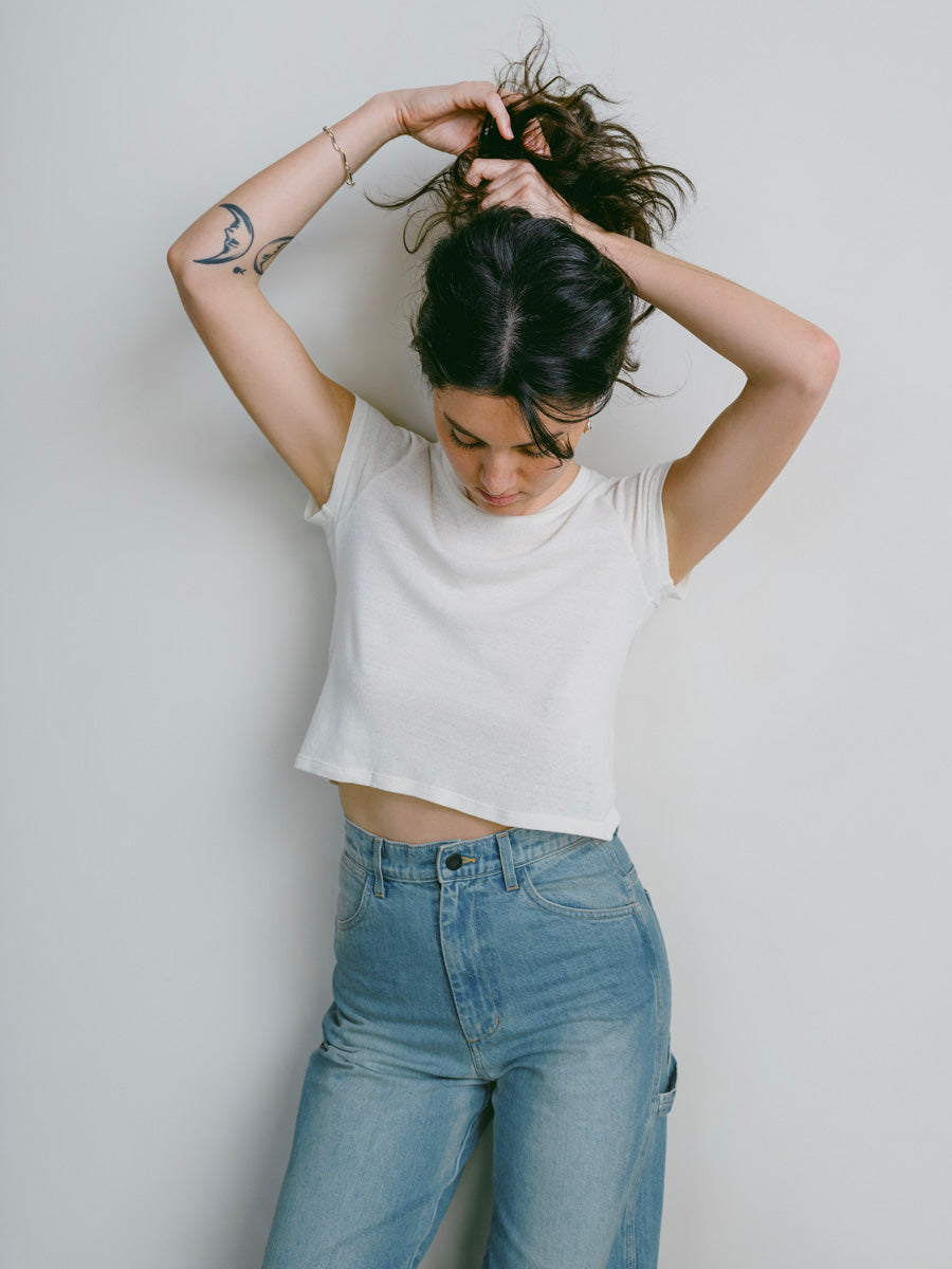 Lou Tee, Regen Silk Noil Jersey, Natural