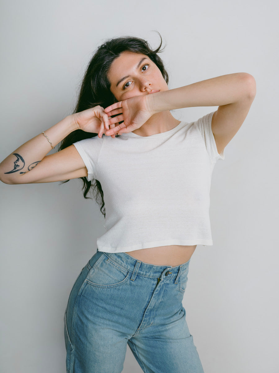 Lou Tee, Regen Silk Noil Jersey, Natural