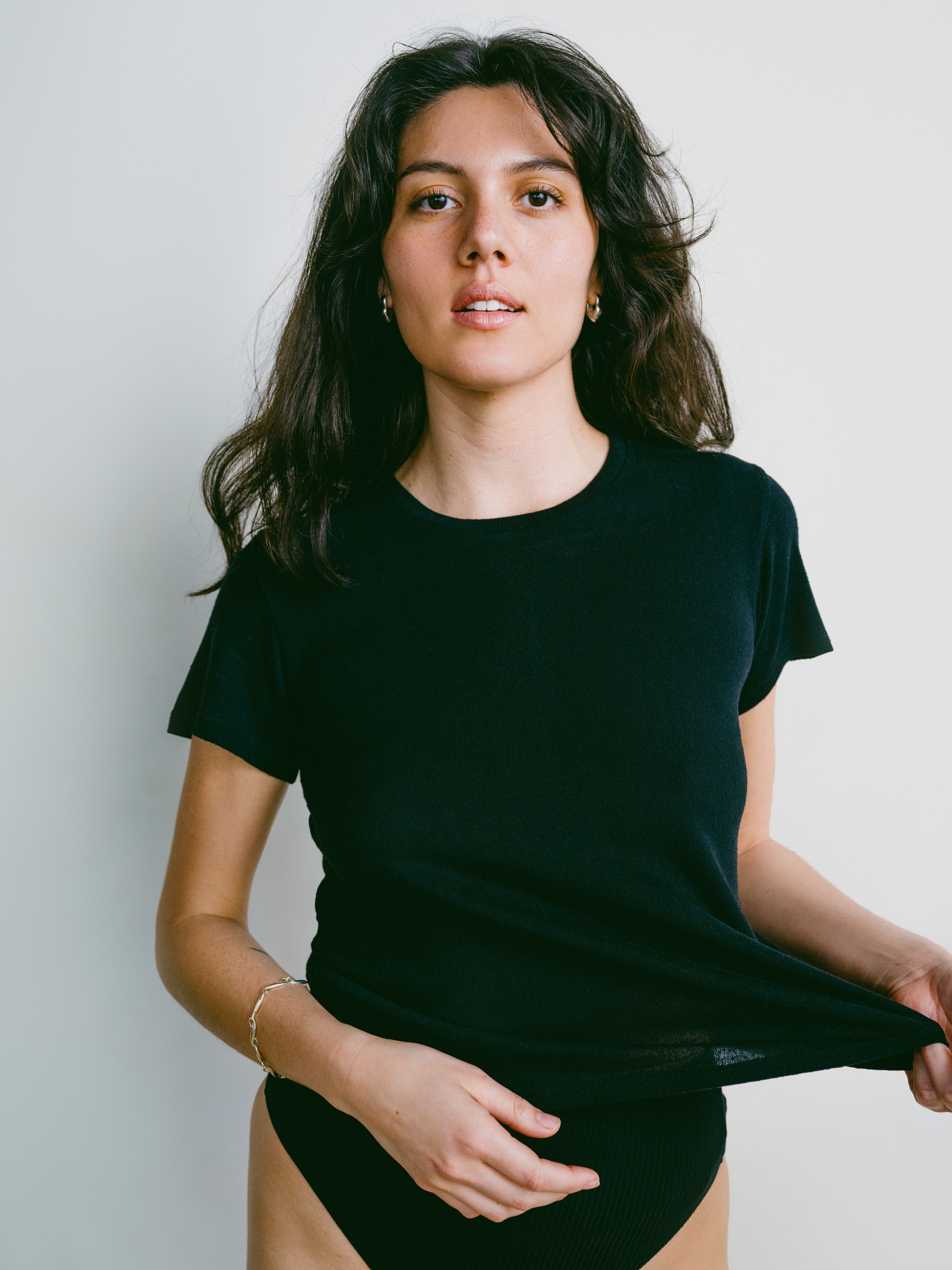 Classic Tee, Regen Silk Noil Jersey, Black