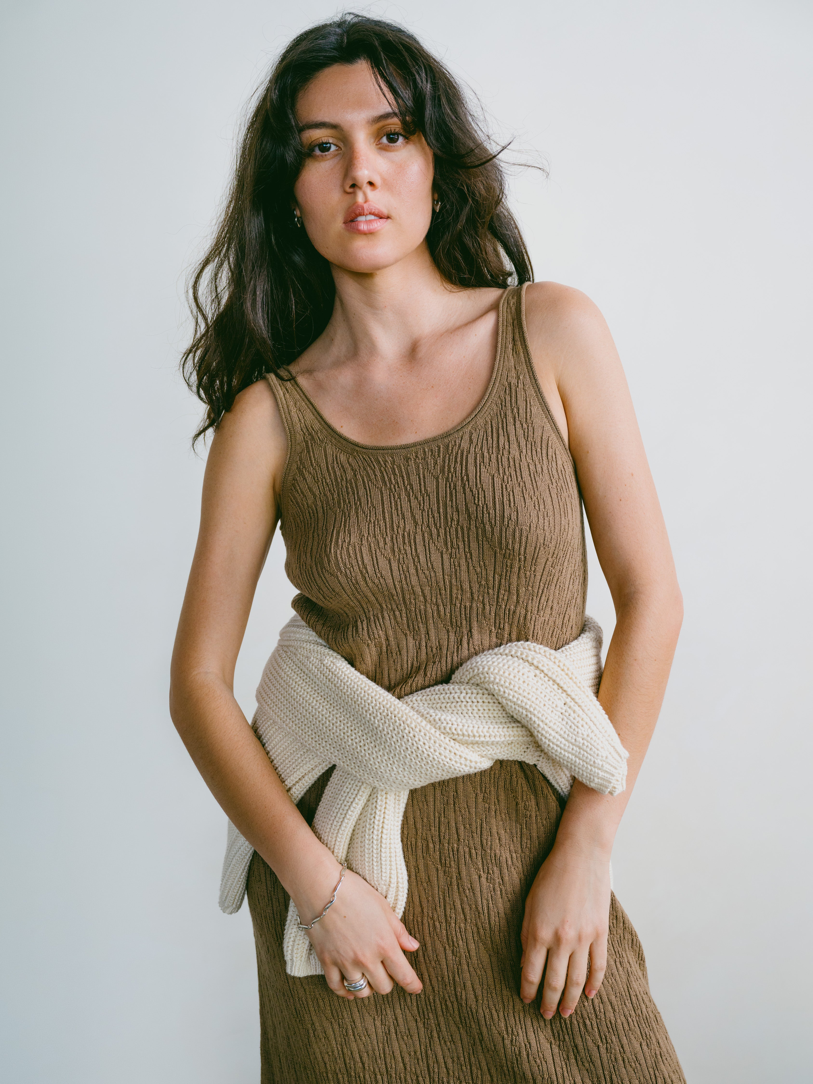 Elaina Dress, Organic Cotton Viscose, Cocoa