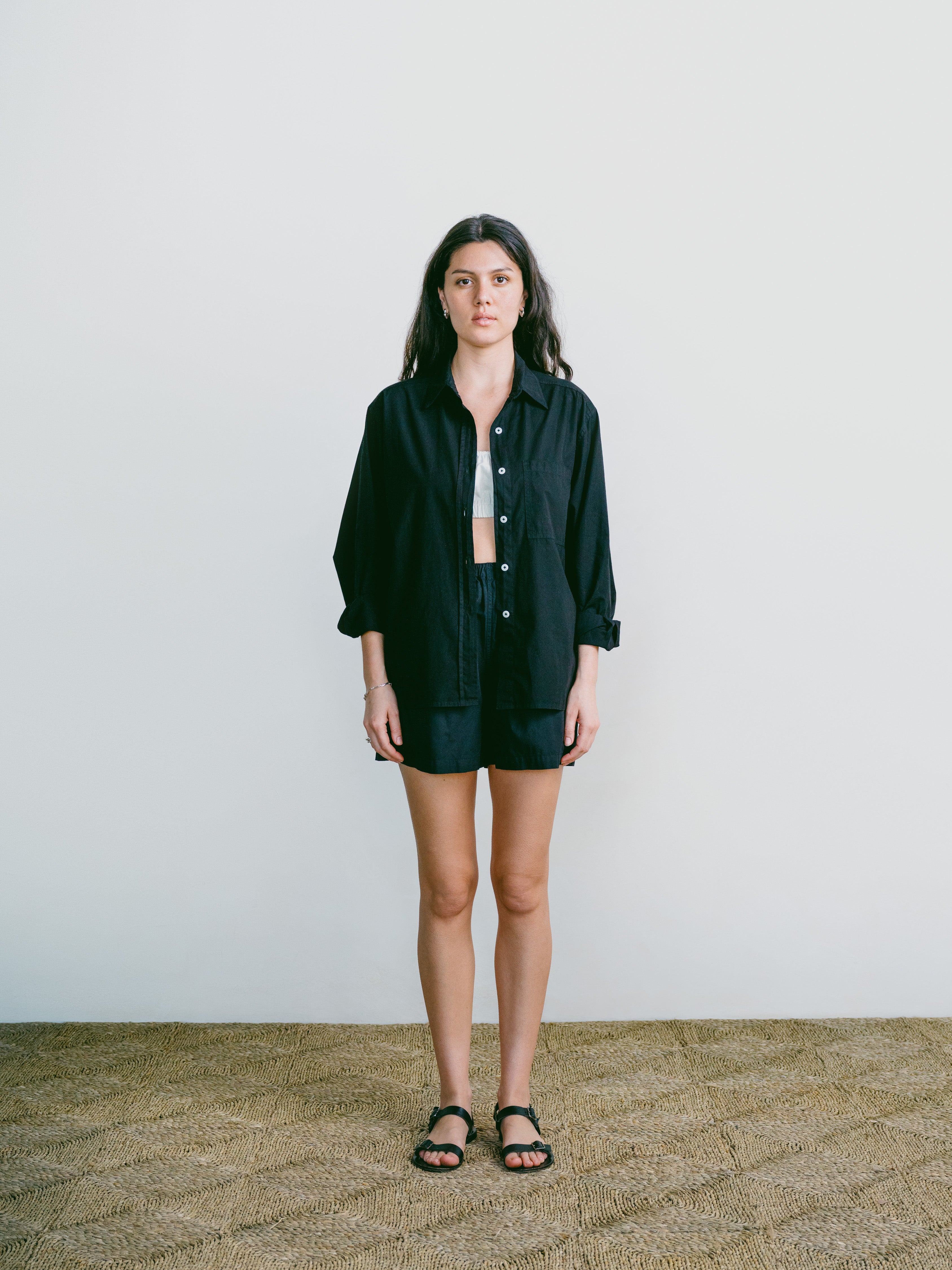 All Day Short, Organic Cotton Poplin, Black