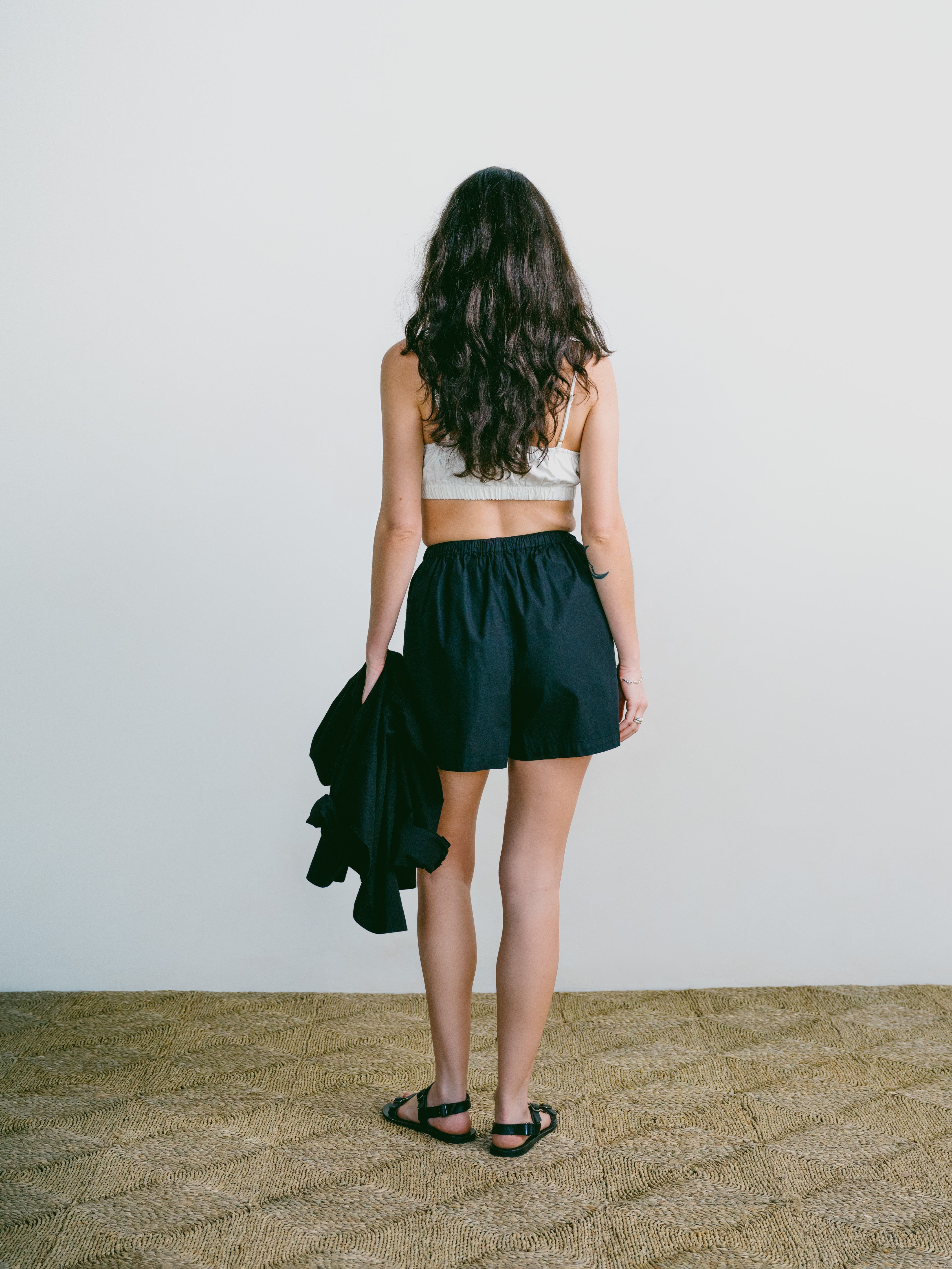 All Day Short, Organic Cotton Poplin, Black