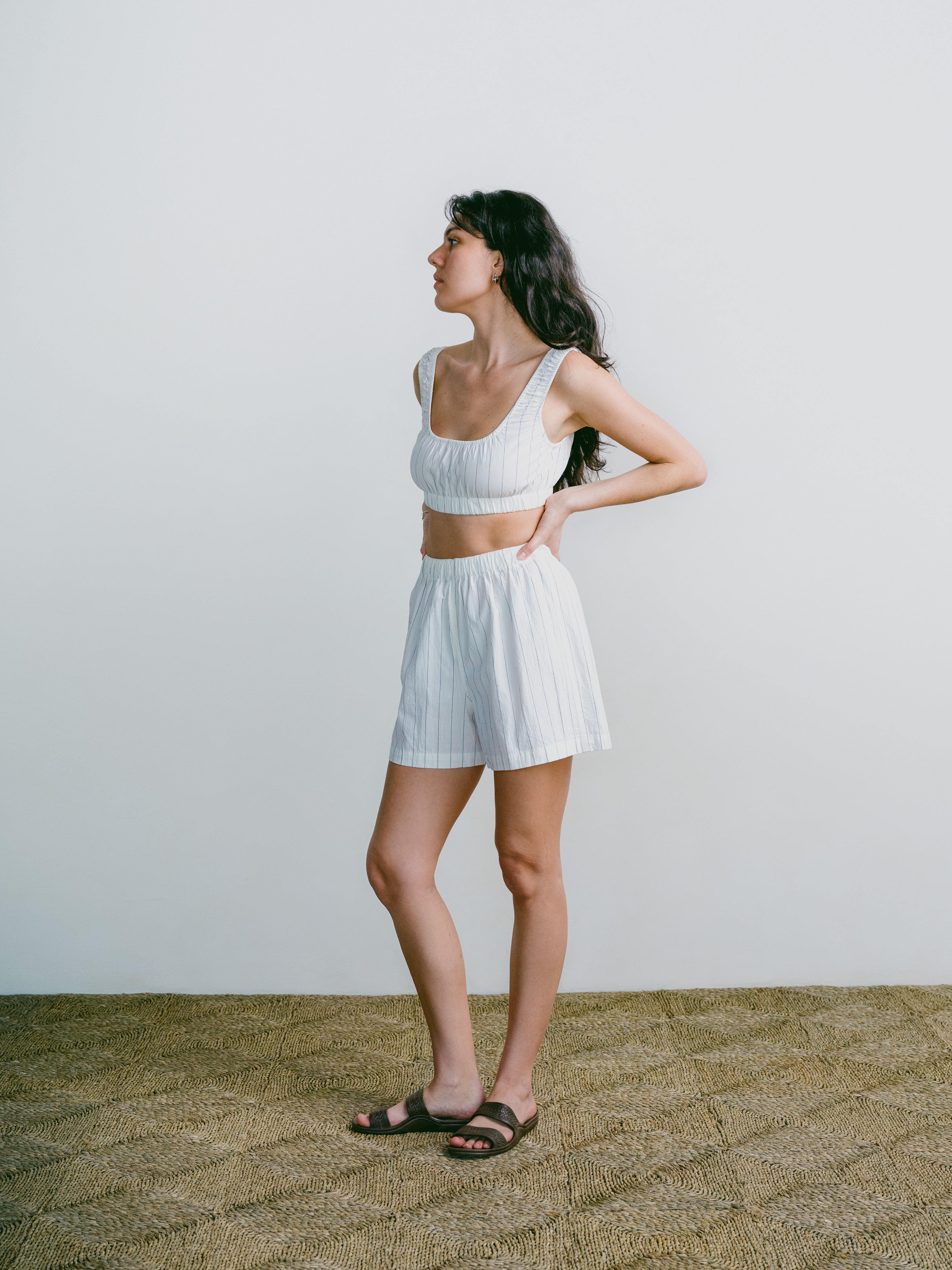 All Day Short, Japanese Organic Cotton, Carolina Stripe