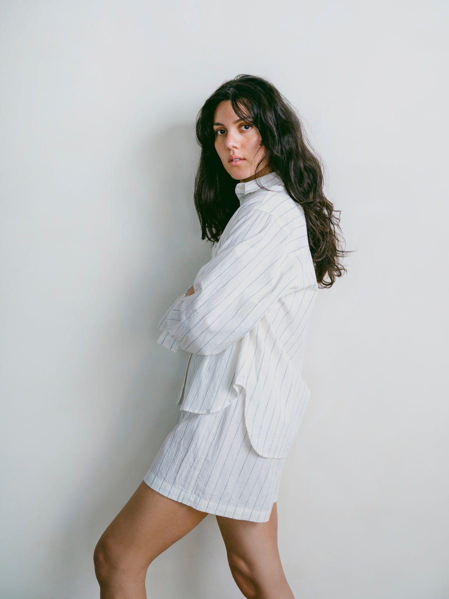 All Day Short, Japanese Organic Cotton, Carolina Stripe