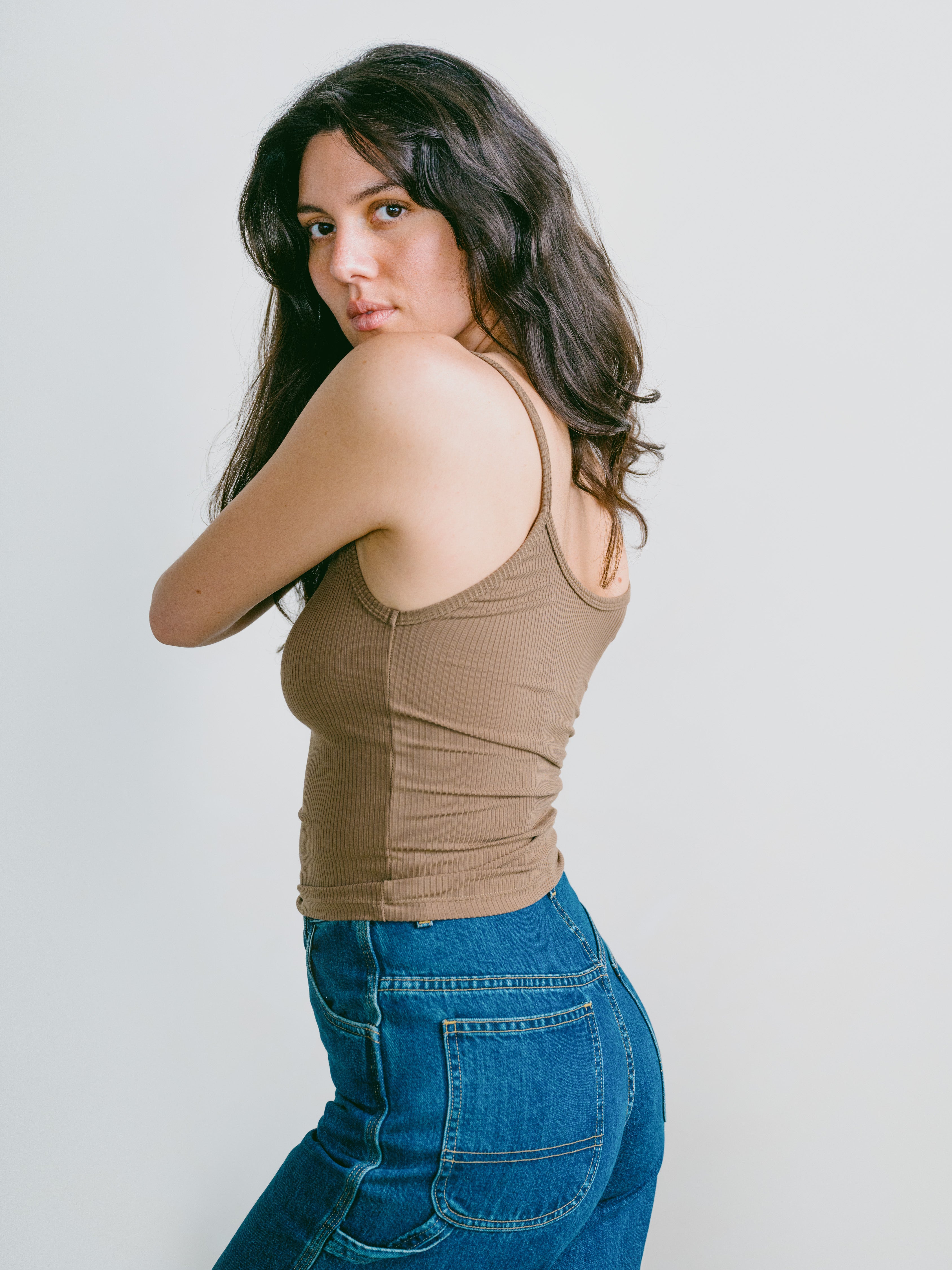 Baseline Cami, Tencel Rib, Cocoa