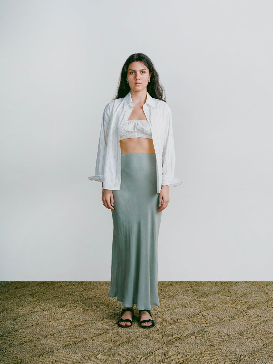 Harper Maxi Skirt, Japanese Cupro, Meadow