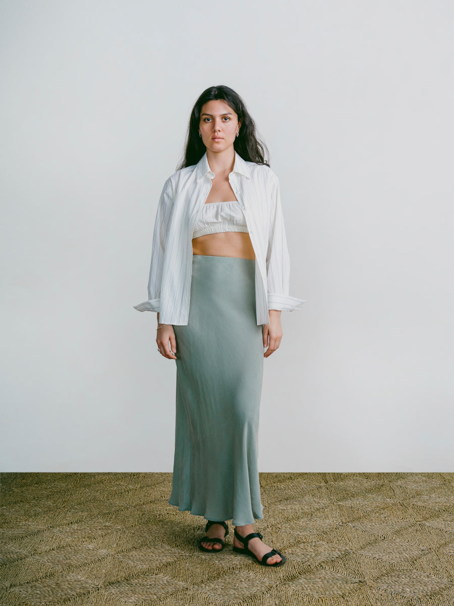 Harper Maxi Skirt, Japanese Cupro, Meadow