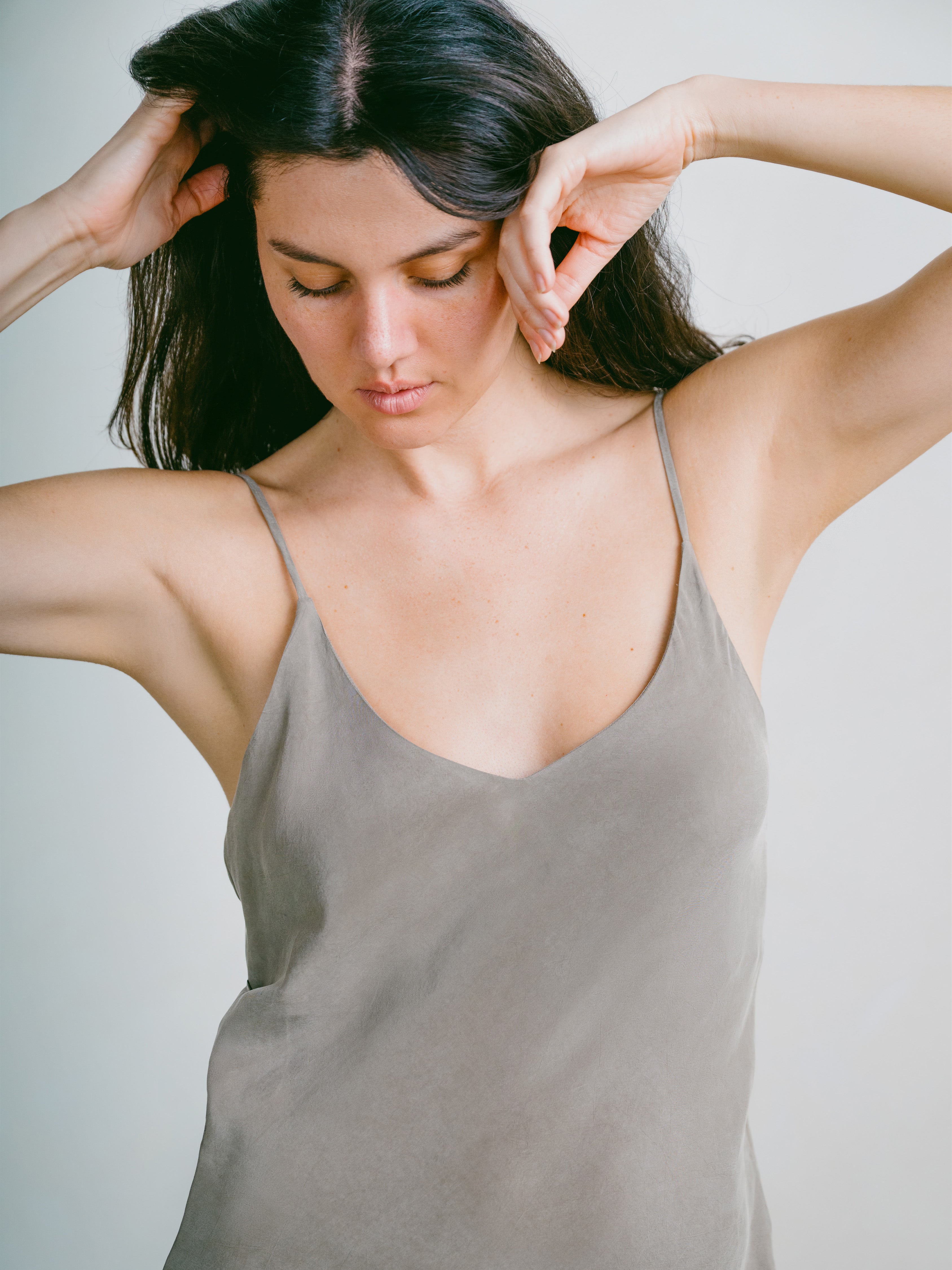 Anaise Slip Dress, Japanese Cupro, 90's Grey