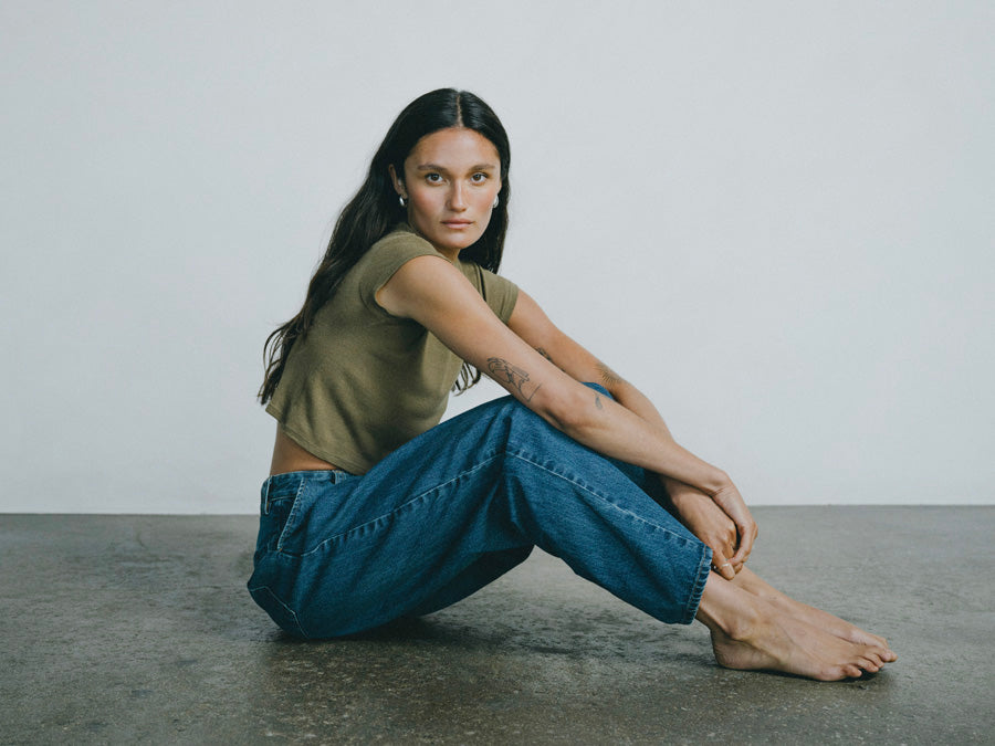 Lou Tee, Regen Silk Noil Jersey, Coffee