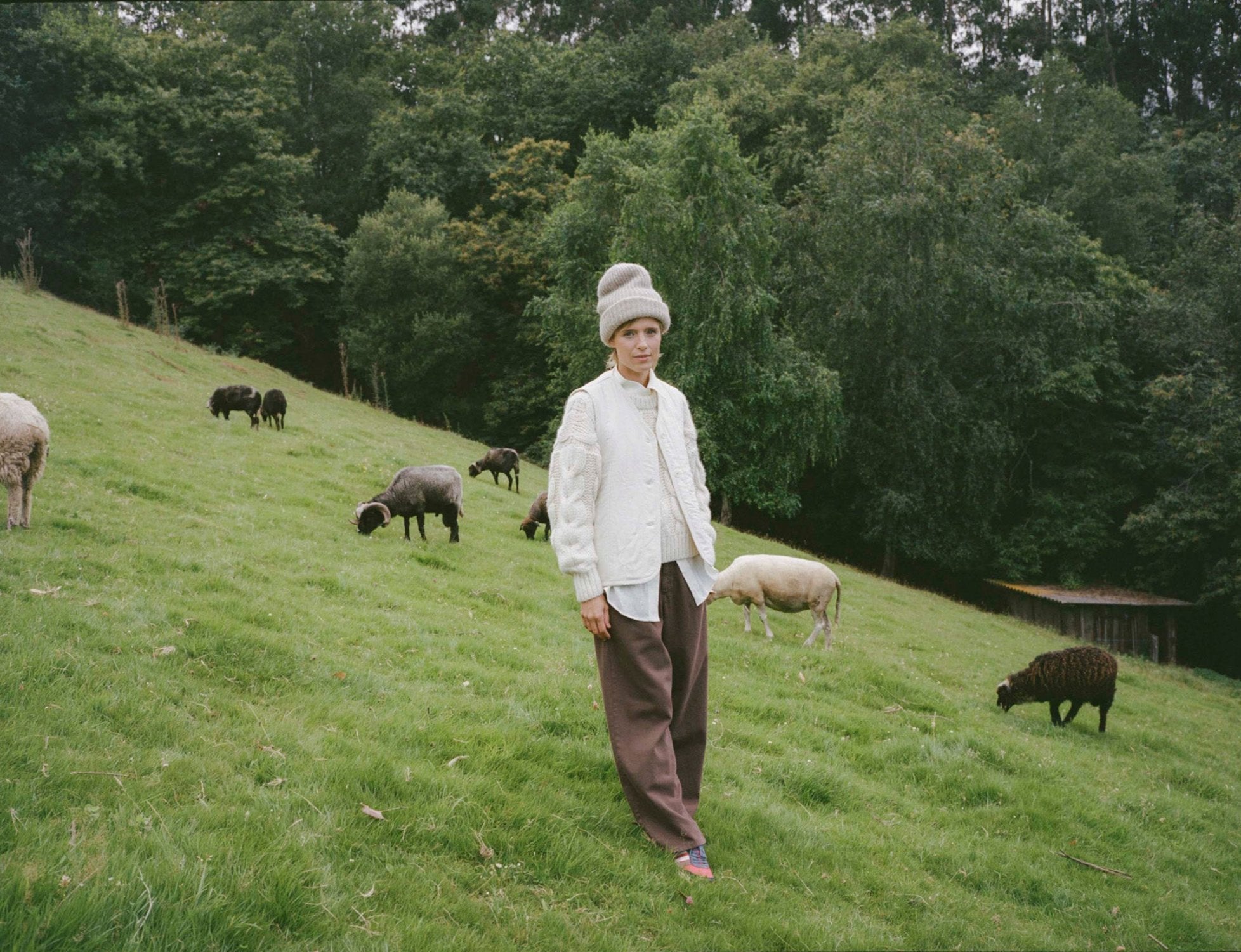 Quilted Vest, Regen Silk Noil, Natural