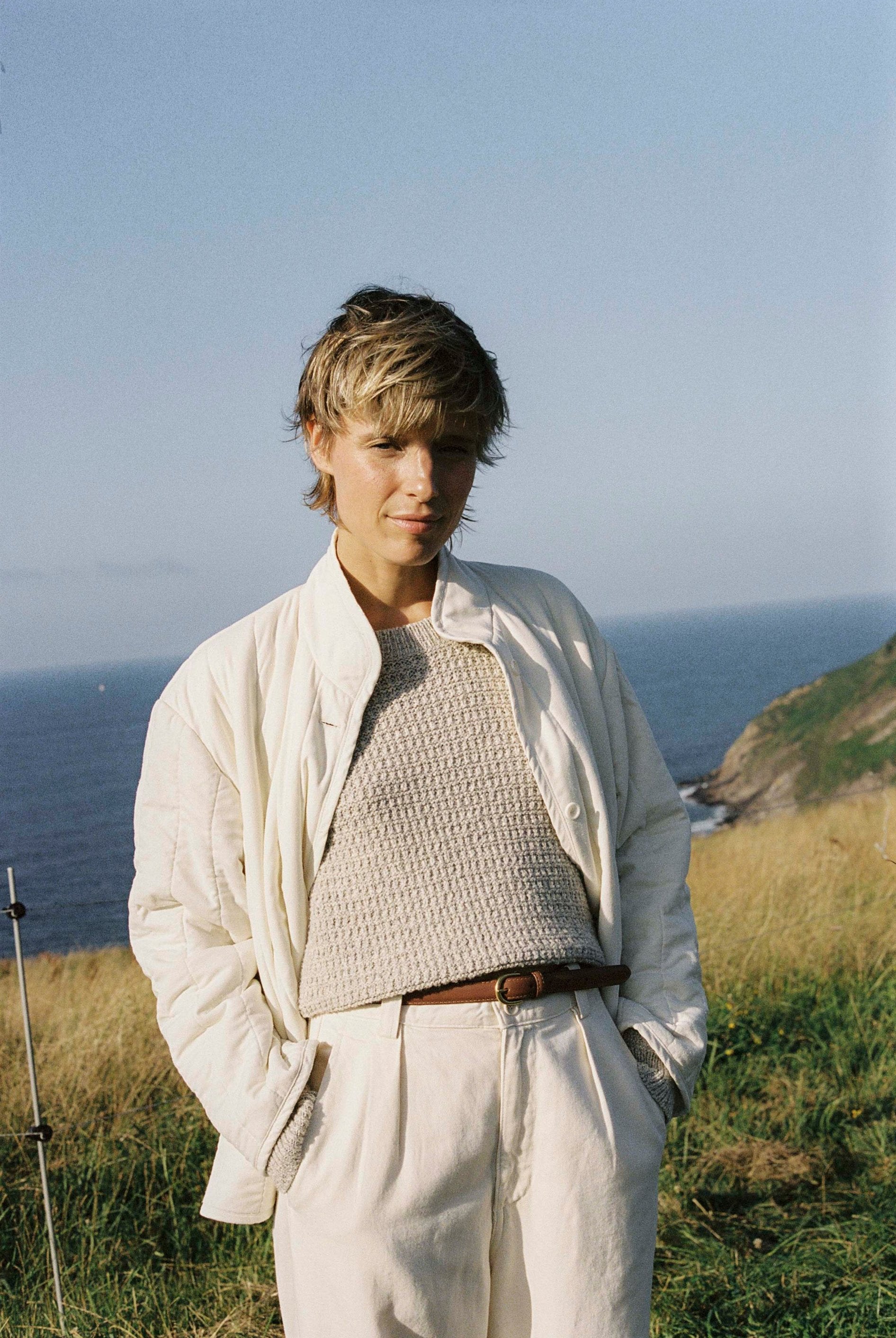 Quilted Coat, Regen Silk Noil, Natural