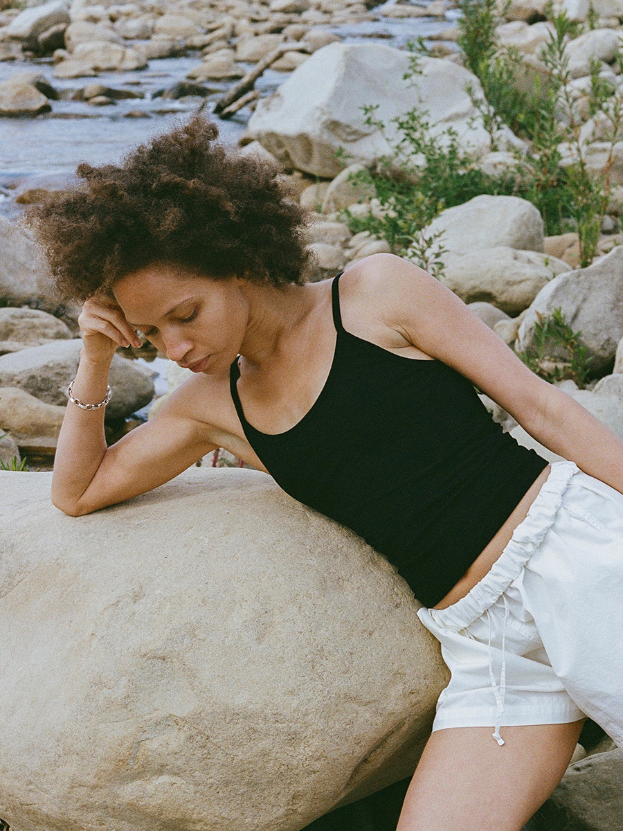 Baseline Cami, Tencel Rib, Black