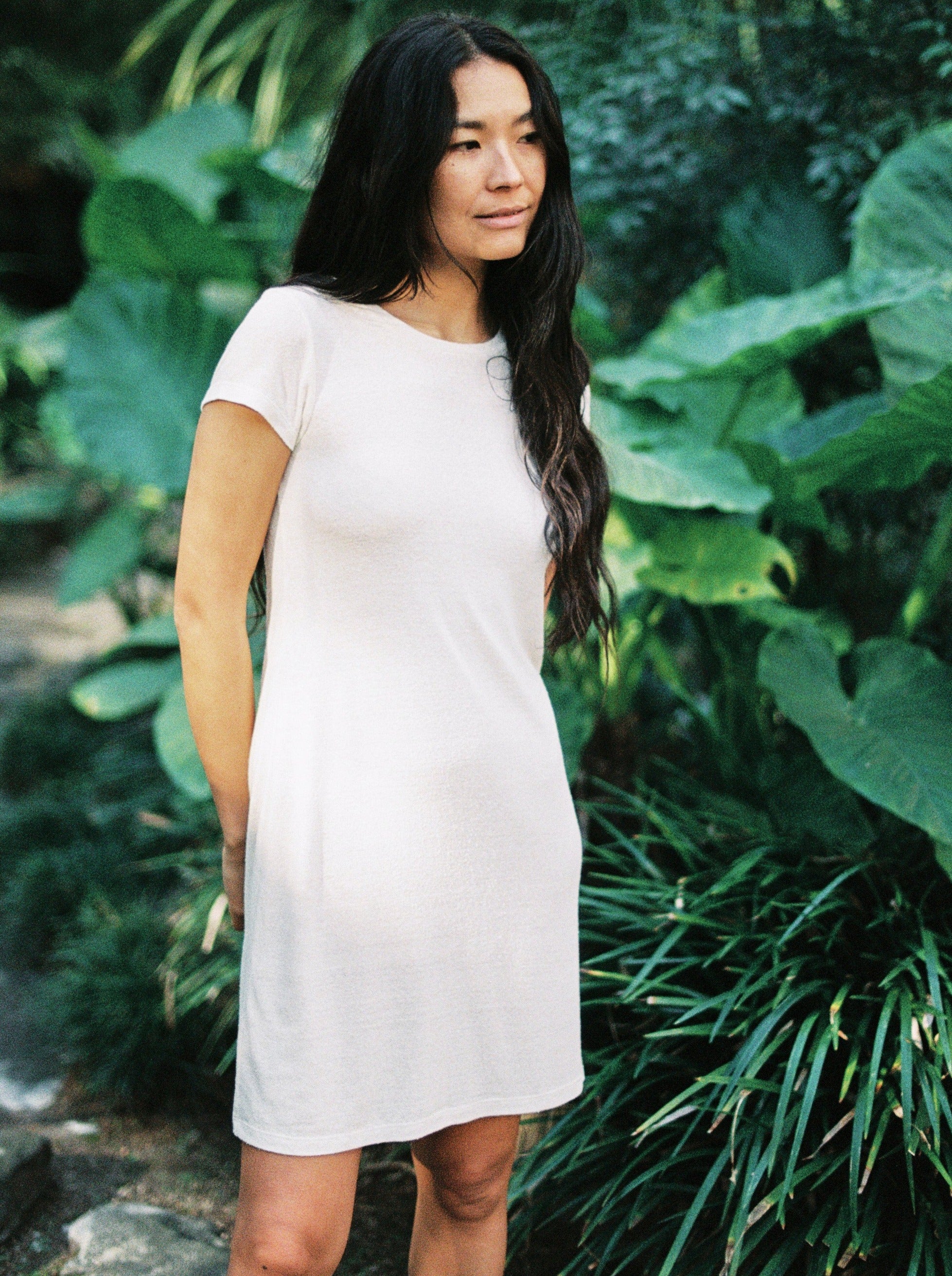 Mini Dress, Regen Silk Noil Jersey, Natural