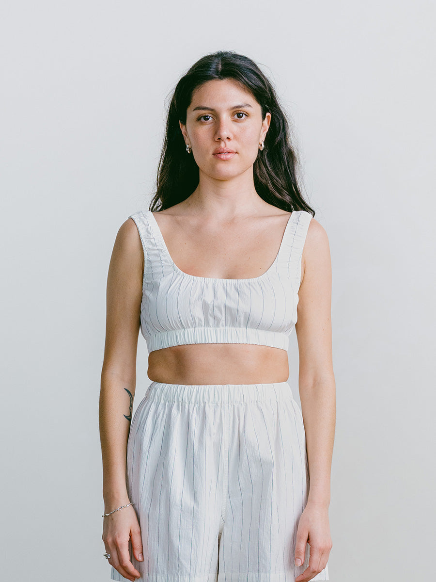 Sophie Crop, Japanese Organic Cotton, Carolina Stripe