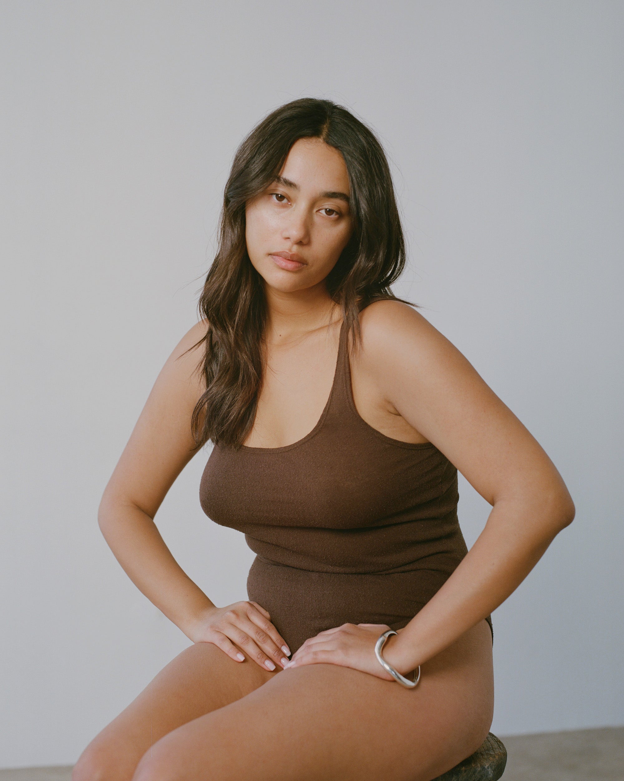 Christy Bodysuit, Regen Silk Noil Jersey, Manzanita