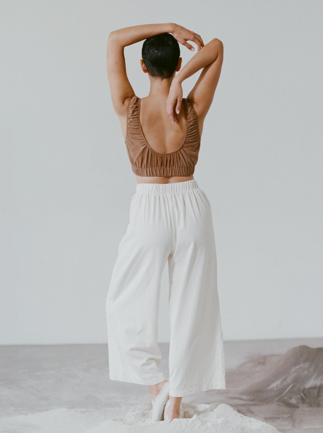 Sophie Crop, Regen Silk Noil, Umber